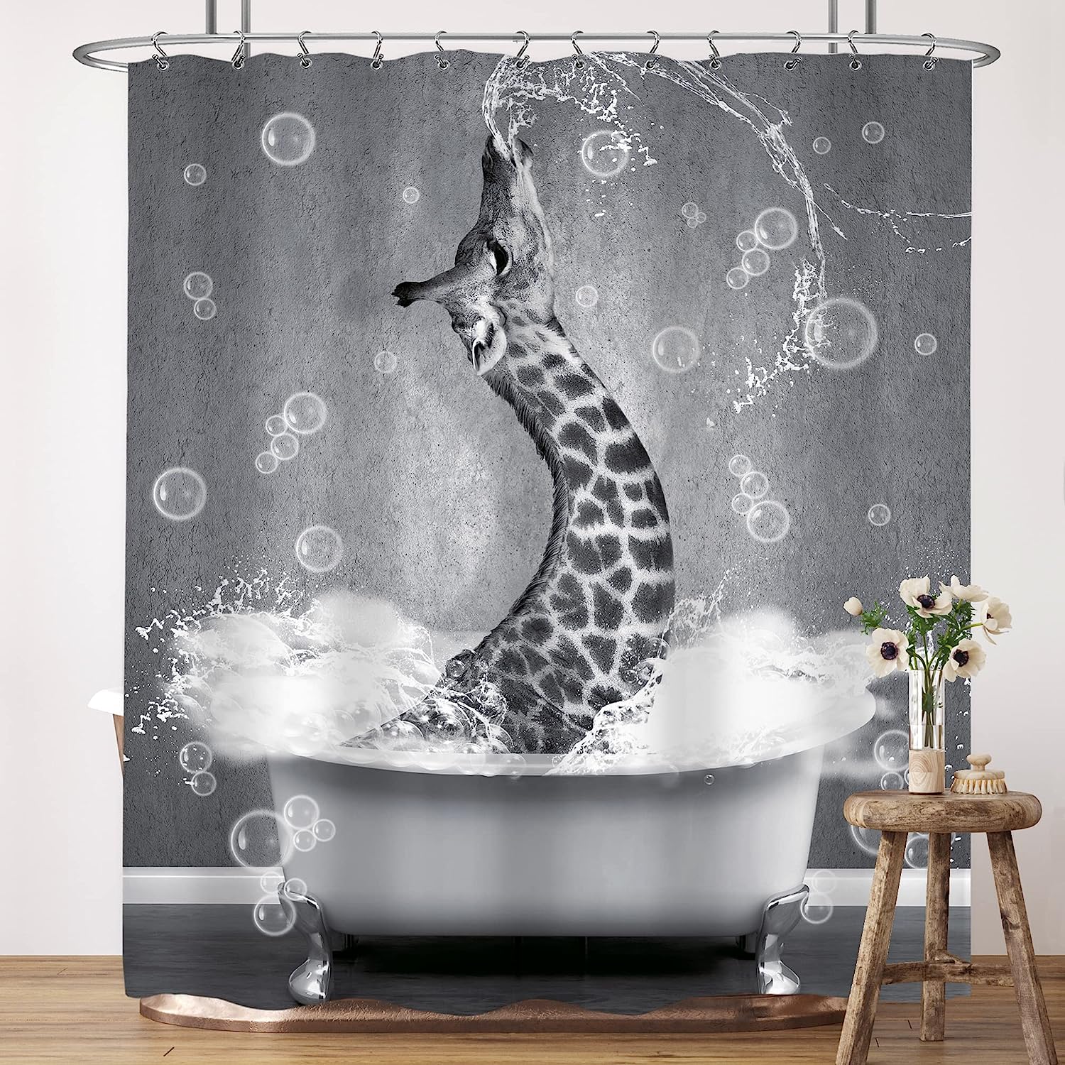 SPXUBZ Giraffe Shower Curtain 72x72 inch Funny Animal Jungle Safari
