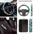 thumbnail image 4 of Yuyamidu Hibiscus Car Seat Cover Full Set of 16 Piece Steering Wheel Cover Palm Leaves Seat Belt Covers Sunshade Handbrake Gear Shift Knob Cover Rear View Mirror Cover Coasters Key Chain, 4 of 7
