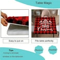 thumbnail image 4 of Red Black Plaid Square Fitted Elastic Edge Table Cloths, Christmas Deer Polyester Table Cloth, for Indoor Holiday Family Banquet and Outdoor Patio Use, Fit for 36" x 36" Square Table, 4 of 4