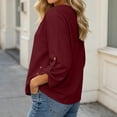 thumbnail image 2 of Cilsoka Womens 3/4 Sleeve Tops and Blouses Dressy Casual Crewneck Shirt for Business Work Summer Trendy Vacation Tshirt, 2 of 4
