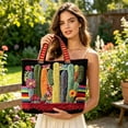 thumbnail image 6 of Quilted Tote Bag Fashion Pattern Design Embroidered Large Capacity Soft Shoulder Handbag Portable Casual Purse For Women Daily Shopping Office Travel Use, 6 of 8