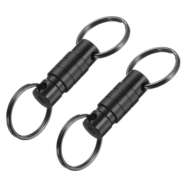 Llavero de liberación rápida Uxcell, anillos de llaves desmontables, clip de resorte, separación de llaveros, soporte de bloqueo para coche, bolso, cinturón negro 2