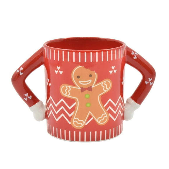 HOLIDAY TIME GINGERBREAD MAN DESIGN UGLY SWEATER MUG
