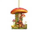 thumbnail image 6 of Holloyiver 26 Initial Letters Mushroom Small Pendant, Acrylic Personalized 26 Letters Mushroom Hanging Ornament, Flat Acrylic Car Pendant Home Decoration Pendant, 6 of 9