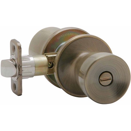Schlage J40VBYR609 Antique Brass Byron Bed and Bath Privacy Knobs