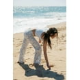 thumbnail image 6 of CALI1850 Women's Casual Linen Pants 32" Inseam Oceanside Drawstring Smoked Waist Lounge Beach Pants With Pockets, 6 of 7