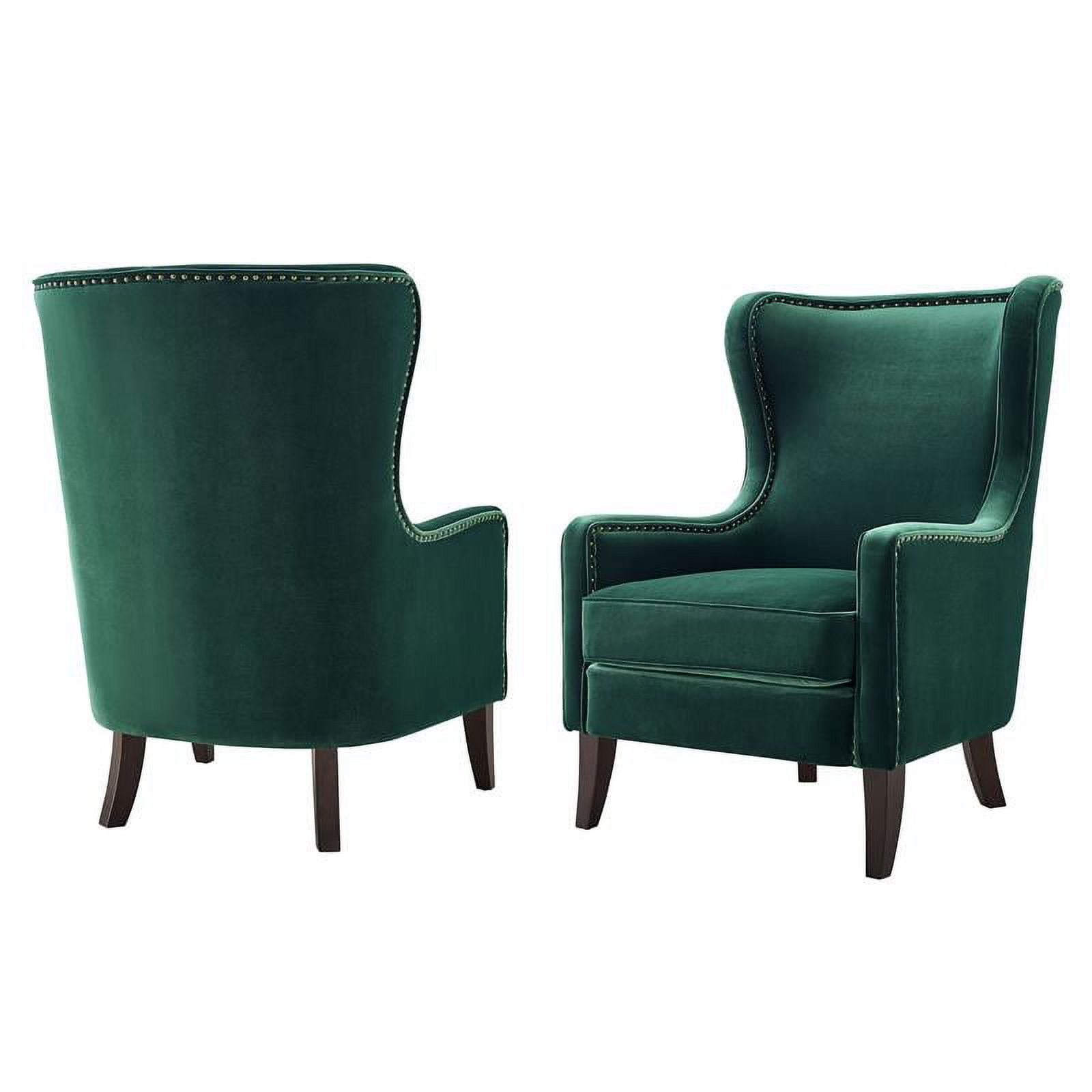 Clinton Modern Wingback Chair, Vance Velvet Harbor