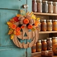 thumbnail image 5 of Burlap Pumpkin Wreath for Front Door Farmhouse Fall Wreath, Fall Door Decor, Halloween Autumn Wreath for Porch Home Decor, 5 of 7