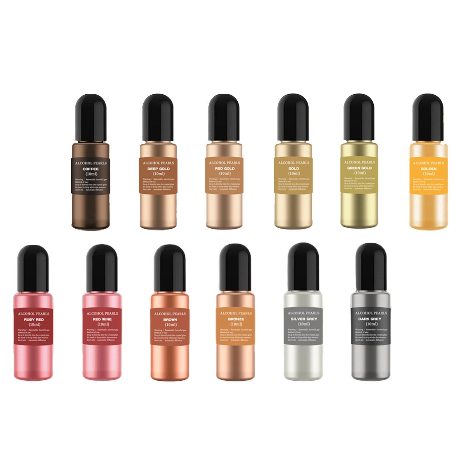 12 Color Ink Set, Epoxy Resin Pigment Liquid Dye 10ml Each Colorant Concentrated for Tumbler Making DIY Art Crafts Drawing