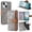 Grey, variant on Leather For Apple iPhone 16 Plus RFID Blocking Dual Tone Flip Wallet Case, With Card Holder Buckle Magnetic Closure Shockproof Kickstand Protective Phone Cases Cove,Black,For iPhone 16 Plus