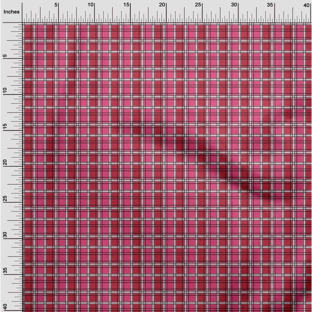 oneOone Silk Tabby Dark Pink Fabric Madras Check Sewing Craft Projects Fabric Prints By Yard 42 Inch Wide