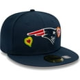 thumbnail image 3 of Men's New Era Navy New England Patriots Chain Stitch Heart 59FIFTY Fitted Hat, 3 of 6