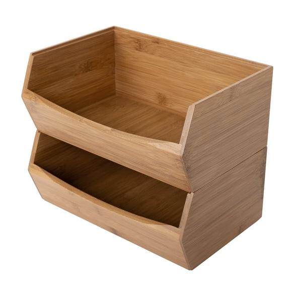Stackable Bamboo Storage Bins