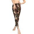 thumbnail image 2 of DISNIMO Rabbit Flower Printed Yoga Pants Leggings for Women, Soft High Waisted Yoga Pants Tummy Control, Stretch Workout Leggings for Yoga Gym, Black, L, 2 of 6