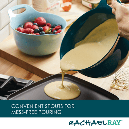 Rachael Ray - Tools and Gadgets 2-Piece Nesting Mixing Bowl Set - Light Blue and Teal
