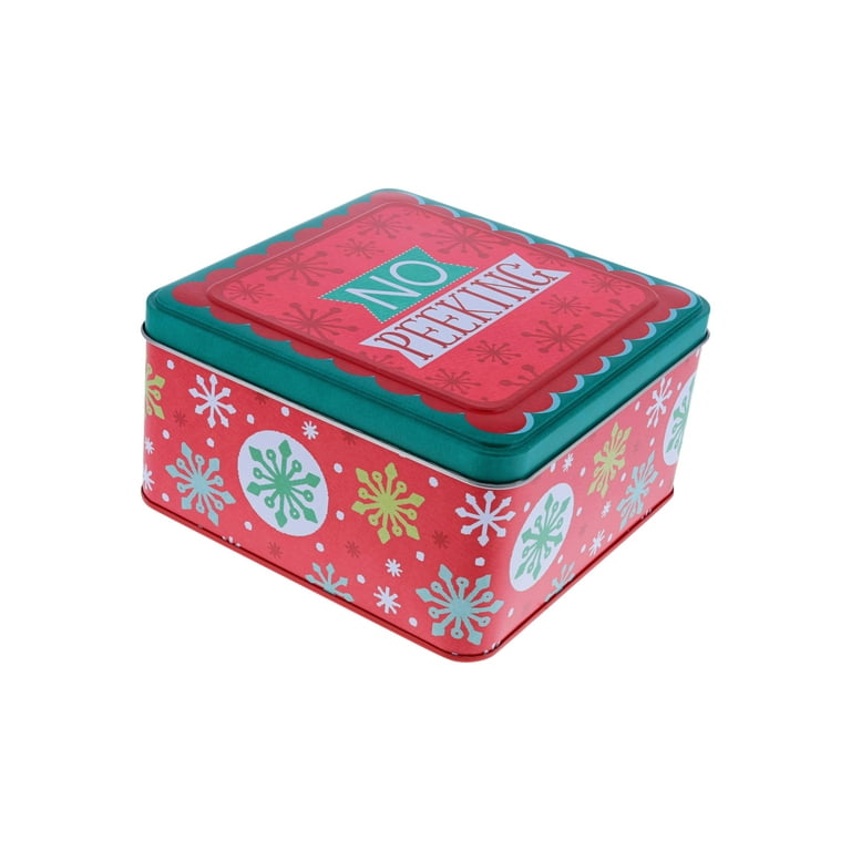 3 Christmas Cookie Tins- Christmas Cookie Tins with Lids for Gift