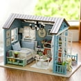 thumbnail image 2 of BESTSKY Diy Miniature Dollhouse Kit Realistic Mini 3D Wooden House Room Craft with Furniture Lights Christmas Birthday Gift, 2 of 7