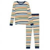 Sleep On It Boys 2-Piece Super Soft Jersey Snug-Fit Pajama Set for Boys - Multicolored Stripes, Size 5