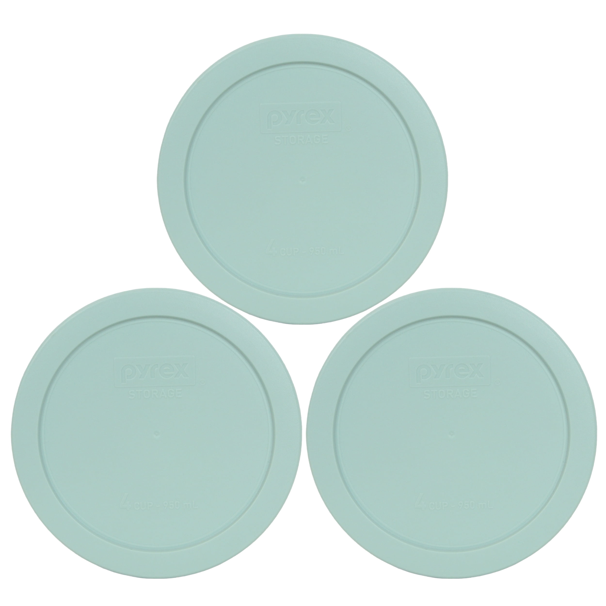 Pyrex Replacement Lid 7201PC Muddy Aqua Plastic Cover (3Pack) for Pyrex 7201 4Cup Bowl (Sold