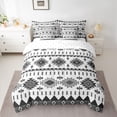 thumbnail image 2 of Homewish Triangle Rhombus Geometric 7-Piece Twin Bedding Sets,Vintage Bohemian Aztec Bedding Comforter Set,Gray White Sheet Sets For Adults,Luxury Bedroom Decor Reversible, 2 of 8
