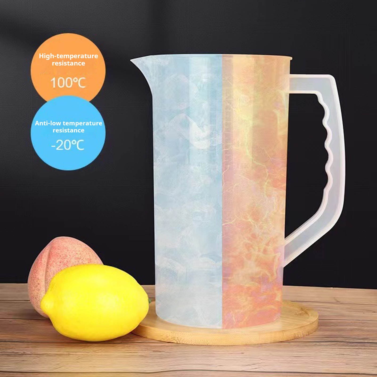 2000ml Mixing Pitcher For Beverages Juice Tea Milk Lemonade With Lid And Plunger Stirrer Clear Wide Mouth Drink Container