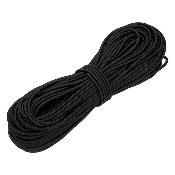 Uxcell Shock Cord, Elastic Cord Marine Grade Bungee Rope Stretch String for DIY Project 1/8" x 100 ft Black