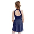 thumbnail image 2 of TSSOE Kids Girls Ballet Lyrical Dance Dress Figure Ice Skating Dress Ballroom Dancewear Navy Blue 10, 2 of 7