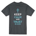 thumbnail image 1 of Keep Calm and Trust In God Men's Dark Heather T-shirt, 1 of 1