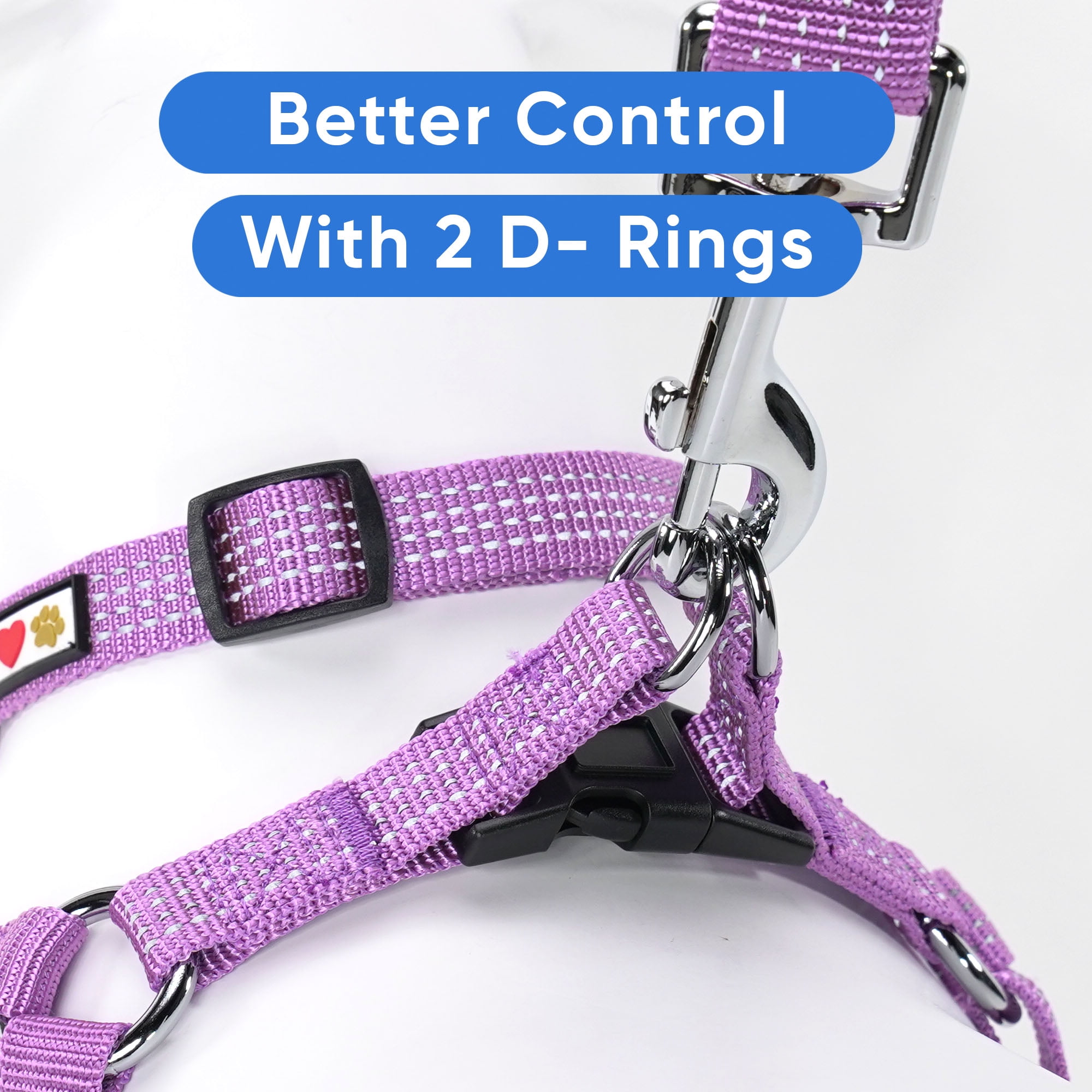 Pawtitas Reflective Dog Harness - Orchid - (S) Small Step in Dog Harness Training & Walking