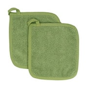Ritz Royale Collection 100% Cotton Terry Cloth Pot Holder Set, Kitchen Hot Pad, 2-Pack, Cactus Green
