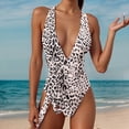 thumbnail image 2 of LUOGENLI 1-Piece Swimsuit Women Plus Size Bust Support Women One Shoulder Swimsuit Bikini Swimsuit Irregular Solid Color Monokinis Swimsuit Brown Size L, 2 of 6