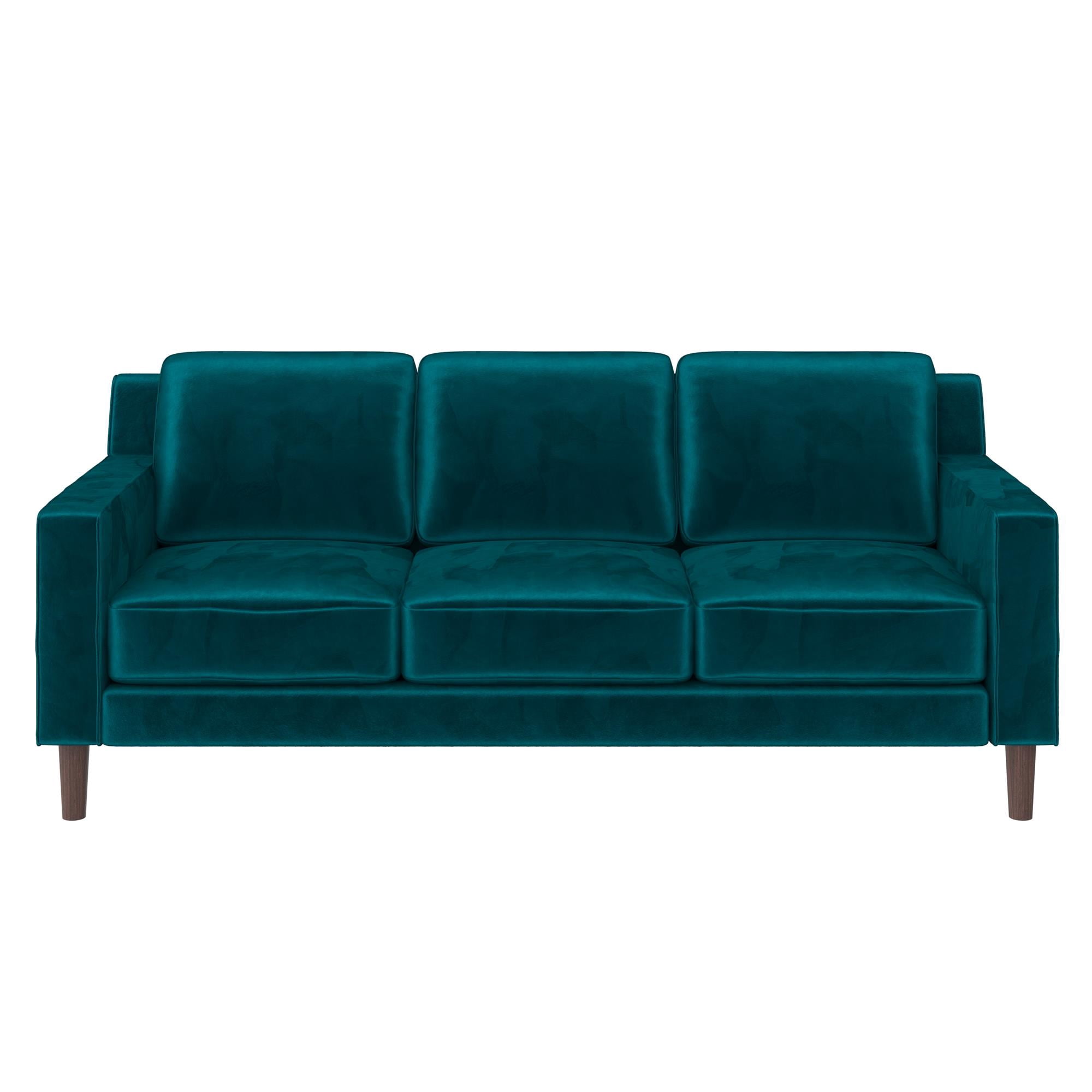 DHP Bryanna 3 Seater Sofa , Green Velvet
