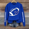 thumbnail image 2 of NMMUED Game Day Football Sweatshirt Casual Long Sleeve Crewneck Pullover Fall Outfits Tailgate Party Sports Fan Graphic Sweatshirts Blue 3XL, 2 of 7