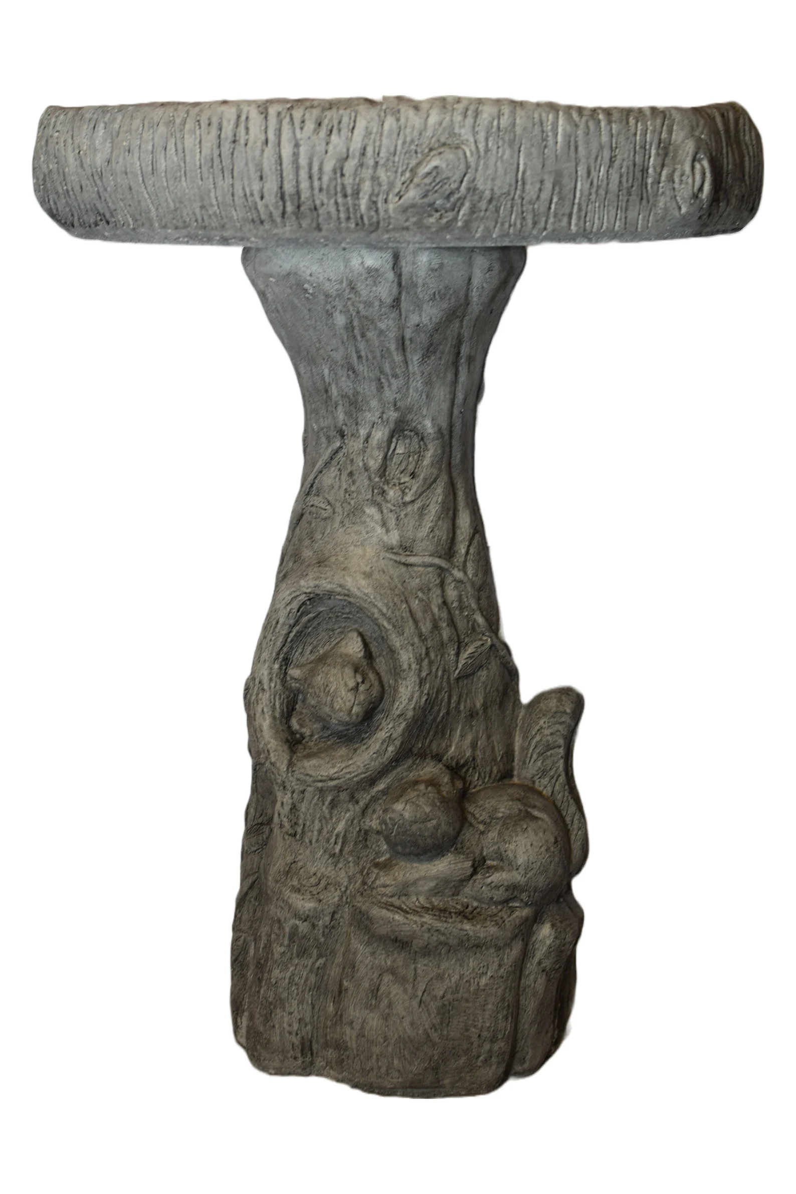 Solid Rock Stone Works Freestanding Wood Squirrel Birdbath ( 2 Pack)