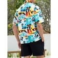 thumbnail image 4 of Yunliwuli Men 2 Piece Summer Outfits Tropical Print Button Short Sleeve Beach Shirt and Elastic Shorts Set for Streetwear, 4 of 5