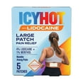 thumbnail image 3 of (2 pack) Icy Hot Lidocaine Pain Relief Patches, Numb Aggravated Nerves With Max Strength Lidocaine 4% and Menthol 1%, Fast-Acting Pain Relief for Minor Pain, Backaches, Sprains and Strains, 5 ct., 3 of 12