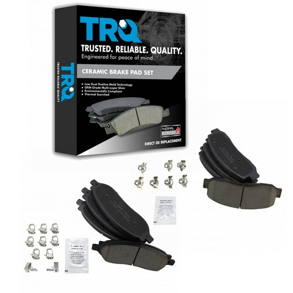 TRQ Front & Rear Ceramic Disc Brake Pad Kit for 05-07 Ford F250 F350 Pickup BFA12920