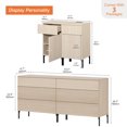 thumbnail image 2 of 4 Pcs Bedroom Set，6 Drawer Dresser and Nightstand Sets for Bedroom, Night Stand Set of 2, Double Dresser with Reeded Design, Wood Chest of Drawers Modern Storage Cabinet Set, 2 of 11