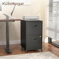 thumbnail image 2 of 2 Drawer Mobile File Cabinet with Lock, Black Metal Filing Cabinets with Wheels, Vertical Rolling File Cabinet Fit Hanging Files, Letter and A4 Documents, 2 of 16