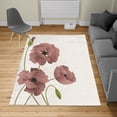 thumbnail image 2 of Floral Turkish Area Rug, Poppy Flowers Vivid Petals Buds Pastoral Purity Mother Earth Nature Design, Soft Carpet for Living Room Decor with Distressed Look, 6.6' X 9.6', Warm Taupe, by Ambesonne, 2 of 4