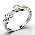 thumbnail image 3 of Art Nouvea Twisted 0.50 Carat Round Morganite And Diamond Moissanite Engagement Ring, Antique Design Wedding Ring in 925 Sterling Silver With 18k White Gold Plating, Promise Ring, Anniversary Ring, 3 of 3