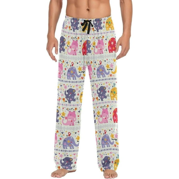 GZHJMY Elephant Pajama Pants for Men, Lounge Pants Lightweight Men Pajama Bottoms with Drawstring Pockets, Christmas New Year Birthday Gifts, XX-Large