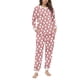 thumbnail image 2 of Conjunto de top y pantalones de poliéster con bolsillos largos y estampado de cuello redondo informal para mujer, 2 of 6