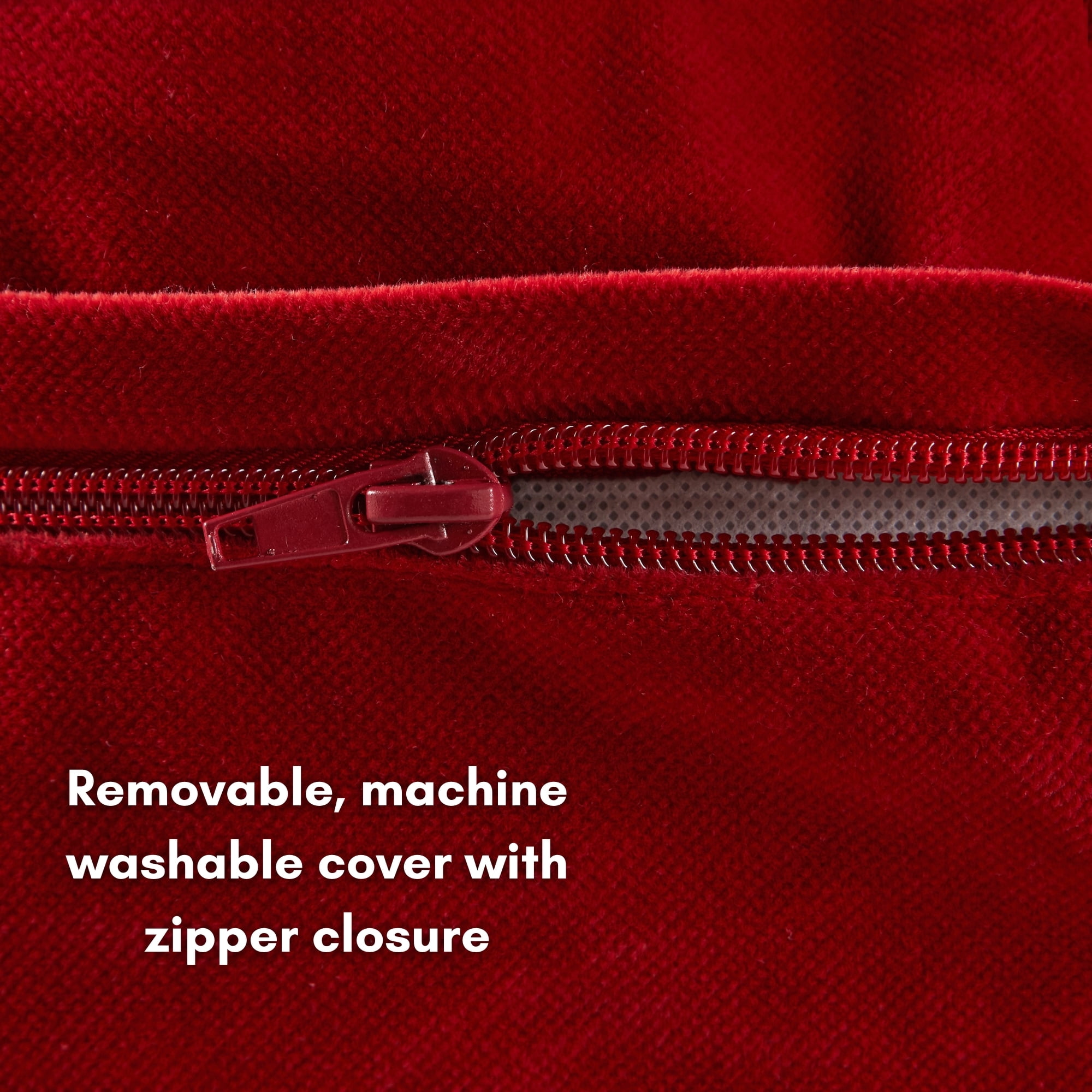 Happy Hounds Daisy Deluxe Sherpa Supportive Dog Bed, Crimson, Medium (42 x 30 in.)