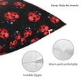 thumbnail image 3 of Wukai Beautiful Red Ladybug Premium Polyester Fleece Pillow Covers with Hidden Zipper Closure,Luxuriously Soft and Durable-18"x18", 3 of 7