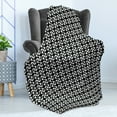 thumbnail image 4 of Pinwheel Soft Flannel Fleece Throw Blanket, Curved Geometric Style Shaped Minimalist Pattern Geometric Featured Design, Cozy Plush for Indoor and Outdoor Use, 50" x 70", Black and White, by Ambesonne, 4 of 5