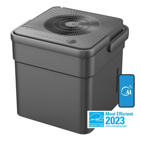 

Midea 35-Pint Compact Cube Smart Dehumidifier up to 3500 Sq. Ft. Gray