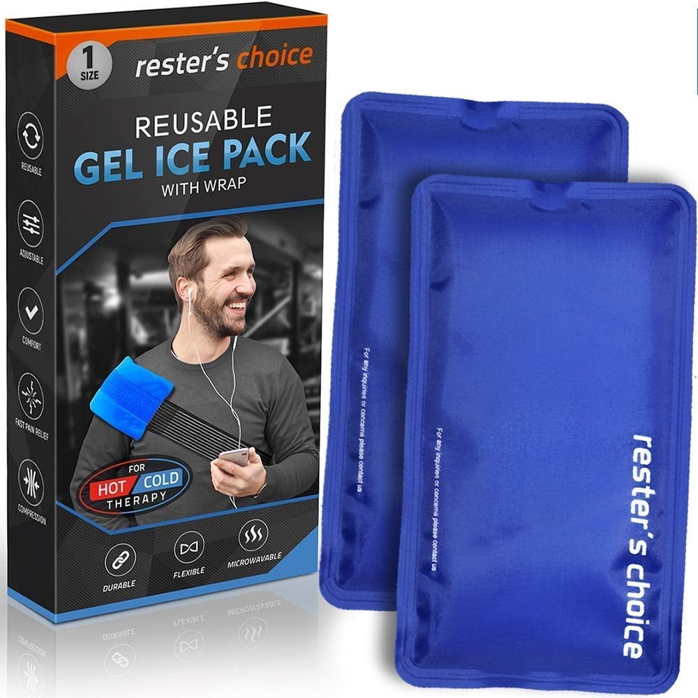 Gel Cold & Hot Packs (2-Piece Set) 11” x 5.5” in. Reusable Warm or Ice  Packs for Injuries