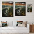 thumbnail image 4 of Designart "Oregon River horizon III" Oregon Print on Natural Pine Wood, 4 of 5