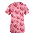 thumbnail image 4 of VKOYWKM Womens Scrub Tops Valentine's Day Shirts Cute Love Heart Print Working Uniform Short Sleeve Casual V Neck Nurse Uniforms Holiday Nurse Scrubs with Pockets, 4 of 5